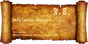 Németh Becse névjegykártya